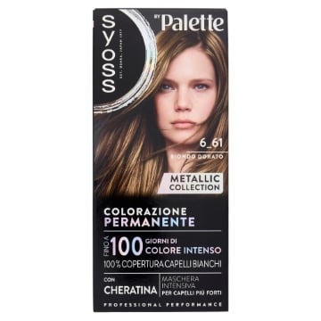PALETTE SYOSS TINTA CAPELLI COLORAZIONE PERMANENTE 100% CON CHERATINA COPERTURA CAPELLI BIANCHI 6.61 BIONDO DORATO OKX