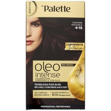 PALETTE SYOSS - OLEO INTENSE TINTA CAPELLI COLORAZIONE PERMANENTE 100% ZENZA AMMONIACA COPERTURA CAPELLI BIANCHI 4.15 CASTANO NOCCIOLA OKX