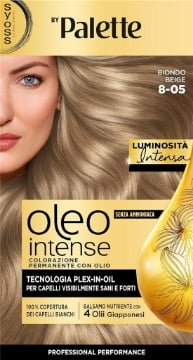 PALETTE SYOSS - OLEO INTENSE TINTA CAPELLI COLORAZIONE PERMANENTE 100% ZENZA AMMONIACA COPERTURA CAPELLI BIANCHI 8.05 BIONDO BEIGE OKX