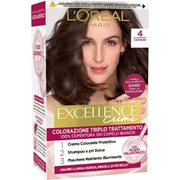 L'OREAL TINTA CAPELLI EXCELLENCE CREME CON ACIDO IALURONICO N.4 CASTANO OKX