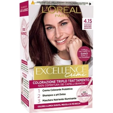 L'OREAL TINTA CAPELLI EXCELLENCE CREME CON ACIDO IALURONICO N.4.15 CASTANO MOGANO GHIACCIO OKX