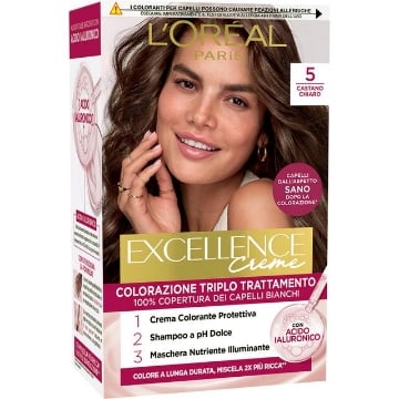 L'OREAL TINTA CAPELLI EXCELLENCE CREME CON ACIDO IALURONICO N.5 CASTANO CHIARO OKX
