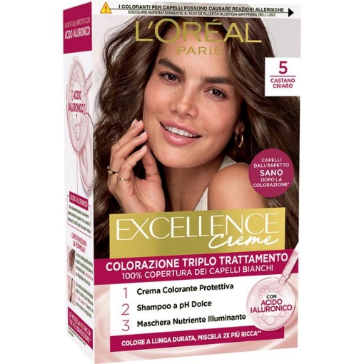 L'OREAL TINTA CAPELLI EXCELLENCE CREME CON ACIDO IALURONICO N.5 CASTANO CHIARO OKX