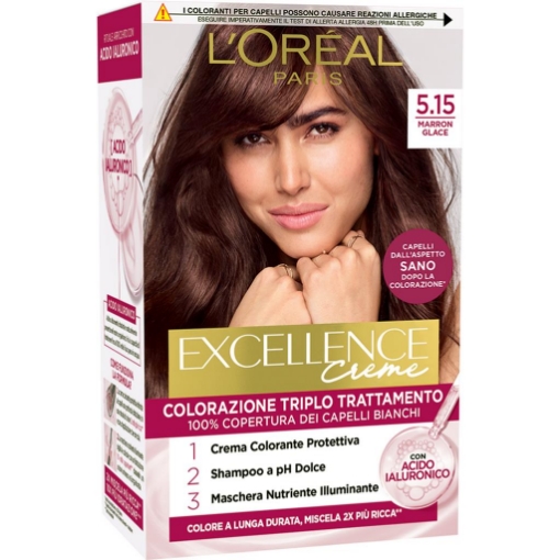 L'OREAL TINTA CAPELLI EXCELLENCE CREME CON ACIDO IALURONICO N.5.15 MARRON GLACE OKX