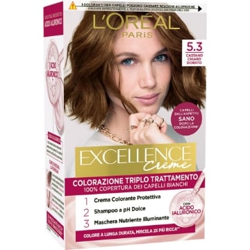 L'OREAL TINTA CAPELLI EXCELLENCE CREME CON ACIDO IALURONICO N.5.3 CASTANO CHIARO DORATO OKX
