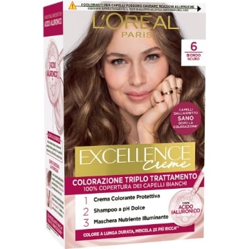 L'OREAL TINTA CAPELLI EXCELLENCE CREME CON ACIDO IALURONICO N.6 BIONDO SCURO OKX
