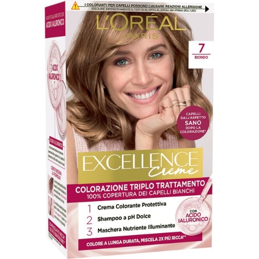L'OREAL TINTA CAPELLI EXCELLENCE CREME CON ACIDO IALURONICO N.7 BIONDO OKX