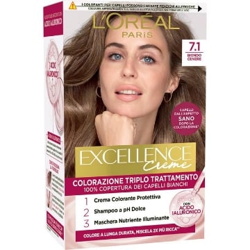 L'OREAL TINTA CAPELLI EXCELLENCE CREME CON ACIDO IALURONICO N.7.1 BIONDO CENERE OKX