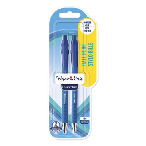 PAPER MATE FLEXGRIP BLISTER 2 PENNE ULTRA BLU OKX