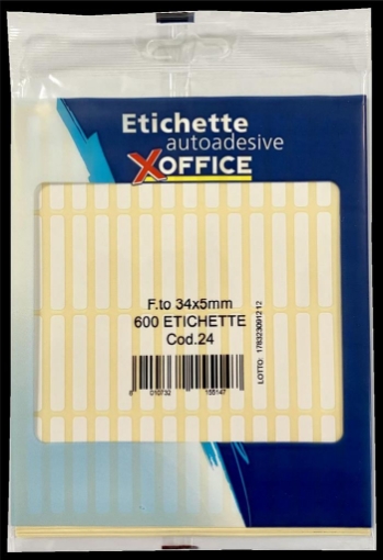 ETICHETTE ADESIVE XOFFICE 10 FOGLI 600 PZ DA 34 X 5 MM