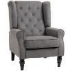 POLTRONA DA SALOTTO STILE FRANCESE CON GAMBE IN LEGNO E CUSCINI SFODERABILI 74X86X102 CM GRIGIO