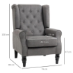 POLTRONA DA SALOTTO STILE FRANCESE CON GAMBE IN LEGNO E CUSCINI SFODERABILI 74X86X102 CM GRIGIO