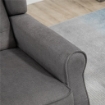 POLTRONA DA SALOTTO STILE FRANCESE CON GAMBE IN LEGNO E CUSCINI SFODERABILI 74X86X102 CM GRIGIO