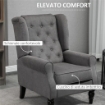 POLTRONA DA SALOTTO STILE FRANCESE CON GAMBE IN LEGNO E CUSCINI SFODERABILI 74X86X102 CM GRIGIO