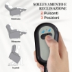 POLTRONA RELAX ALZAPERSONA ELETTRICA RECLINABILE CON TELECOMANDO E POGGIAPIEDI IN TESSUTO GRIGIO CHIARO