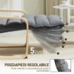 POLTRONA RELAX IN LEGNO CON RIVESTIMENTO IN VELLUTO E POGGIAPIEDI REGOLABILE GRIGIO SCURO