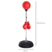 PUNCHING BALL DA TERRA AD ALTEZZA REGOLABILE CON GUANTONI DA BOXE E BASE RIEMPIBILE 43X43X126-144 CM ROSSO