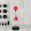 PUNCHING BALL DA TERRA AD ALTEZZA REGOLABILE CON GUANTONI DA BOXE E BASE RIEMPIBILE 43X43X126-144 CM ROSSO