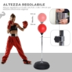 PUNCHING BALL DA TERRA AD ALTEZZA REGOLABILE CON GUANTONI DA BOXE E BASE RIEMPIBILE 43X43X126-144 CM ROSSO
