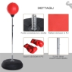 PUNCHING BALL DA TERRA AD ALTEZZA REGOLABILE CON GUANTONI DA BOXE E BASE RIEMPIBILE 43X43X126-144 CM ROSSO