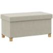 PANCA CONTENITORE PIEGHEVOLE DA 67L, COPERCHIO IMBOTTITO E RIVESTIMENTO VELLUTATO, 76X38X38CM, CREMA