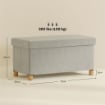 PANCA CONTENITORE PIEGHEVOLE DA 67L, COPERCHIO IMBOTTITO E RIVESTIMENTO VELLUTATO, 76X38X38CM, CREMA