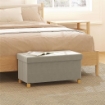 PANCA CONTENITORE PIEGHEVOLE DA 67L, COPERCHIO IMBOTTITO E RIVESTIMENTO VELLUTATO, 76X38X38CM, CREMA