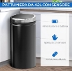 PATTUMIERA AUTOMATICA DA 42L CON SENSORE A INFRAROSSI IN ACCIAIO E PLASTICA, 30.5X30.5X68 CM