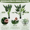 PIANTA ARTIFICIALE VERDE DI UCCELLO DEL PARADISO DA 20 FOGLIE DI 140 CM CON VASO, IN PE, PEVA E PP