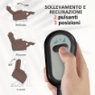 POLTRONA ALZAPERSONA ELETTRICA RECLINABILE CON TELECOMANDO E TASCA IN TESSUTO, MARRONE SCURO