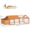 POLLAIO DA GIARDINO PER 4-8 GALLINE IN LEGNO CON RETE METALLICA E TETTO APRIBILE, 240X112.5X76 CM, ARANCIONE