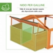 POLLAIO DA GIARDINO PER 4-8 GALLINE IN LEGNO CON RETE METALLICA E TETTO APRIBILE, 240X112.5X76 CM, ARANCIONE