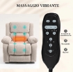 POLTRONA ALZAPERSONA MASSAGGIANTE E RECLINABILE CON 2 TASCHE E TELECOMANDO, 93X104X105 CM, BEIGE