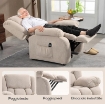POLTRONA ALZAPERSONA MASSAGGIANTE E RECLINABILE CON 2 TASCHE E TELECOMANDO, 93X104X105 CM, BEIGE