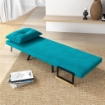 POLTRONA LETTO 3 IN 1 CON SCHIENALE RECLINABILE IN 5 POSIZIONI E CUSCINO, 63X73X81 CM, BLU SCURO