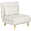 POLTRONA LETTO 2 IN 1 CON SCHIENALE REGOLABILE E CUSCINO, IN TESSUTO EFFETTO LINO, 72X78X79CM