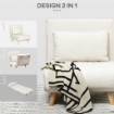 POLTRONA LETTO 2 IN 1 CON SCHIENALE REGOLABILE E CUSCINO, IN TESSUTO EFFETTO LINO, 72X78X79CM