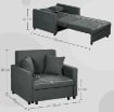 POLTRONA LETTO IN TESSUTO EFFETTO VELLUTO GRIGIO CON 2 CUSCINI E SPAZIO CONTENITORE, 100X98X88 CM