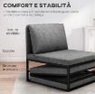 POLTRONA LETTO CON CUSCINO E COPERTURA PROTETTIVA, IN TESSUTO EFFETTO LINO E METALLO, 66X70X74 CM, GRIGIO