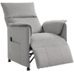 POLTRONA RECLINABILE ELETTRICA CON TELECOMANDO E POGGIAPIEDI, IN TESSUTO EFFETTO VELLUTO, 80X83X104 CM, GRIGIO