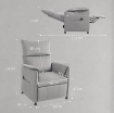 POLTRONA RECLINABILE ELETTRICA CON TELECOMANDO E POGGIAPIEDI, IN TESSUTO EFFETTO VELLUTO, 80X83X104 CM, GRIGIO