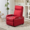 POLTRONA RELAX RECLINABILE CON POGGIAPIEDI IN TESSUTO EFFETTO LINO, 69X85X100 CM, ROSSO