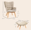 POLTRONA CON POGGIAPIEDI IN STILE CONTEMPORANEO, IN TESSUTO EFFETTO VELLUTO, 72X80X101 CM, MARRONE CHIARO