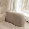 POLTRONA CON POGGIAPIEDI IN STILE CONTEMPORANEO, IN TESSUTO EFFETTO VELLUTO, 72X80X101 CM, MARRONE CHIARO