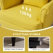POLTRONA CON POGGIAPIEDI IN STILE CONTEMPORANEO, IN TESSUTO EFFETTO LINO E LEGNO DI CAUCCI¨, 75X83X104 CM, GIALLO