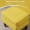 POLTRONA CON POGGIAPIEDI IN STILE CONTEMPORANEO, IN TESSUTO EFFETTO LINO E LEGNO DI CAUCCI¨, 75X83X104 CM, GIALLO