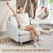 POLTRONA DA SALOTTO MODERNA IN TESSUTO CON SEDUTA AMPIA E IMBOTTITURA SPESSA, 90X86X91 CM, CREMA