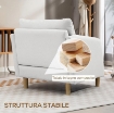 POLTRONA DA SALOTTO MODERNA IN TESSUTO CON SEDUTA AMPIA E IMBOTTITURA SPESSA, 90X86X91 CM, CREMA