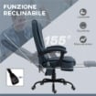 POLTRONA DA UFFICIO CON 7 PUNTI MASSAGGIANTI E POGGIAPIEDI, IN PELLE PU E ACCIAIO, 67X67X111-121 CM, BLU