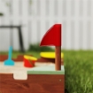SABBIERA PER BAMBINI 3-7 ANNI A FORMA DI CASTELLO CON 4 SEDUTE IN LEGNO DI ABETE 90X90X17 CM MULTICOLORE